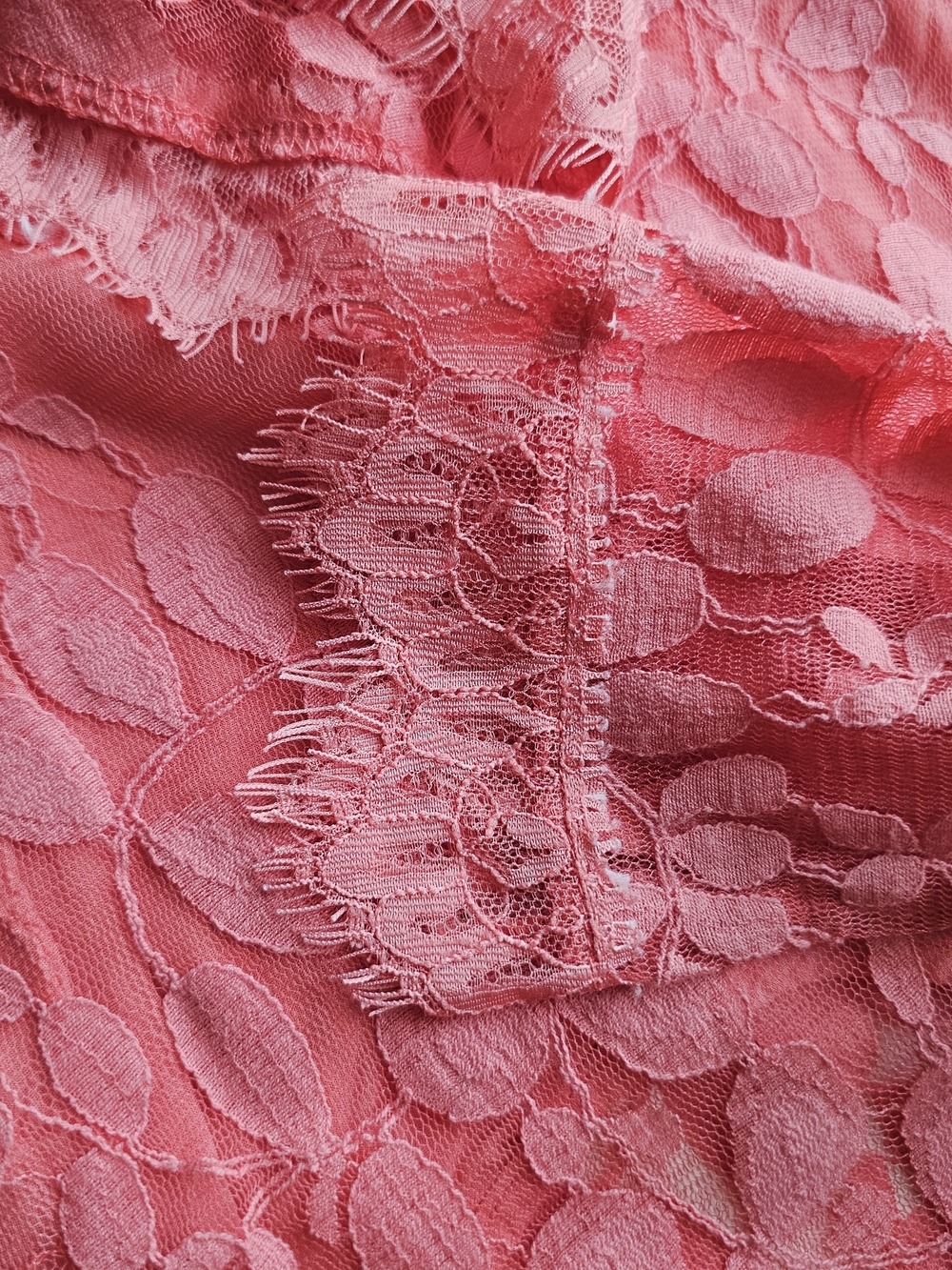 Free People Pink On Pink Mini Floral Mesh Lace Dress 3/4 Sleeve Size 2 Fairycore - Picture 6 of 12